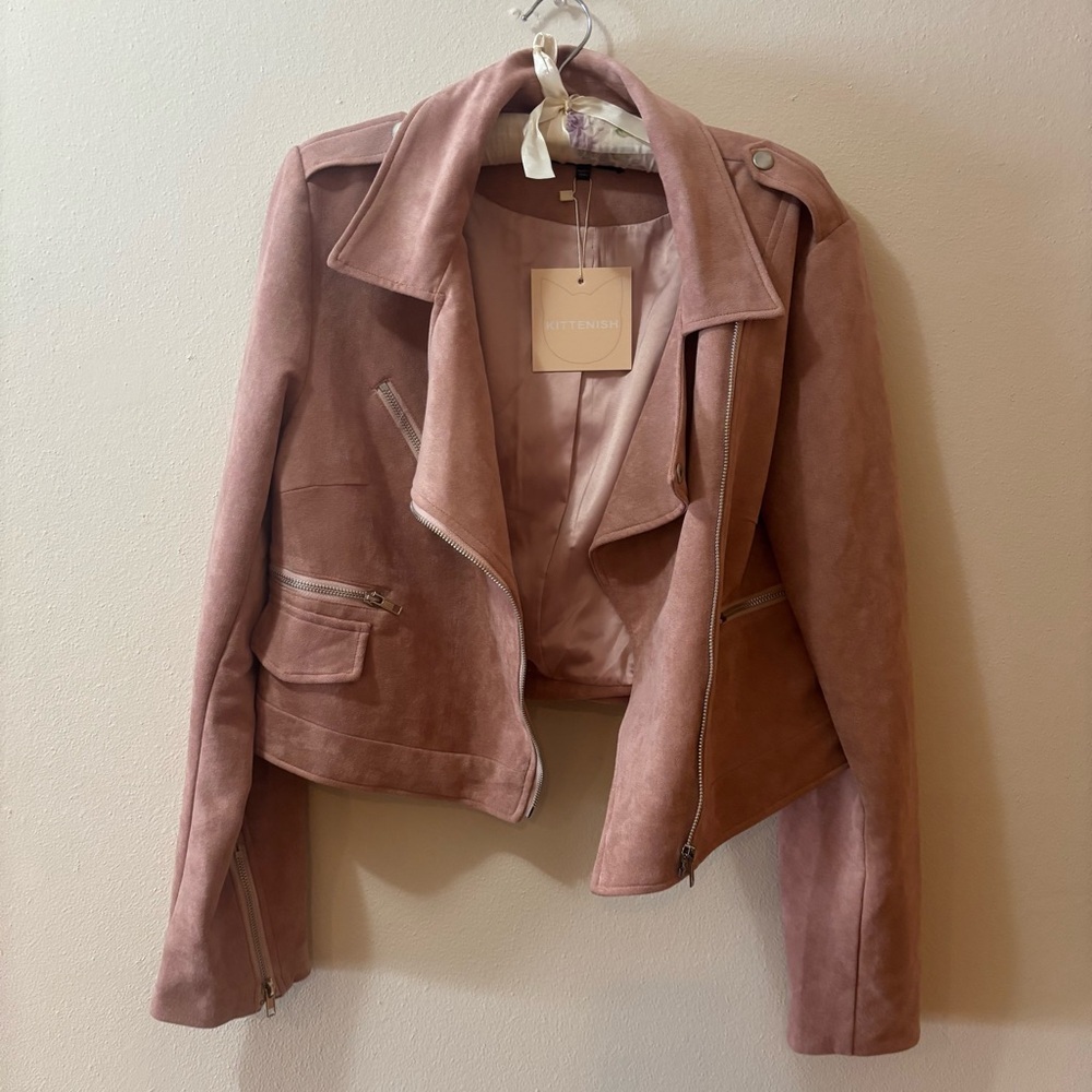 Kittenish Blush Faux Suede Like Jacket-NWT - Picture 4 of 11